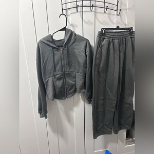 Gray Hoodie and Sweatpants Set